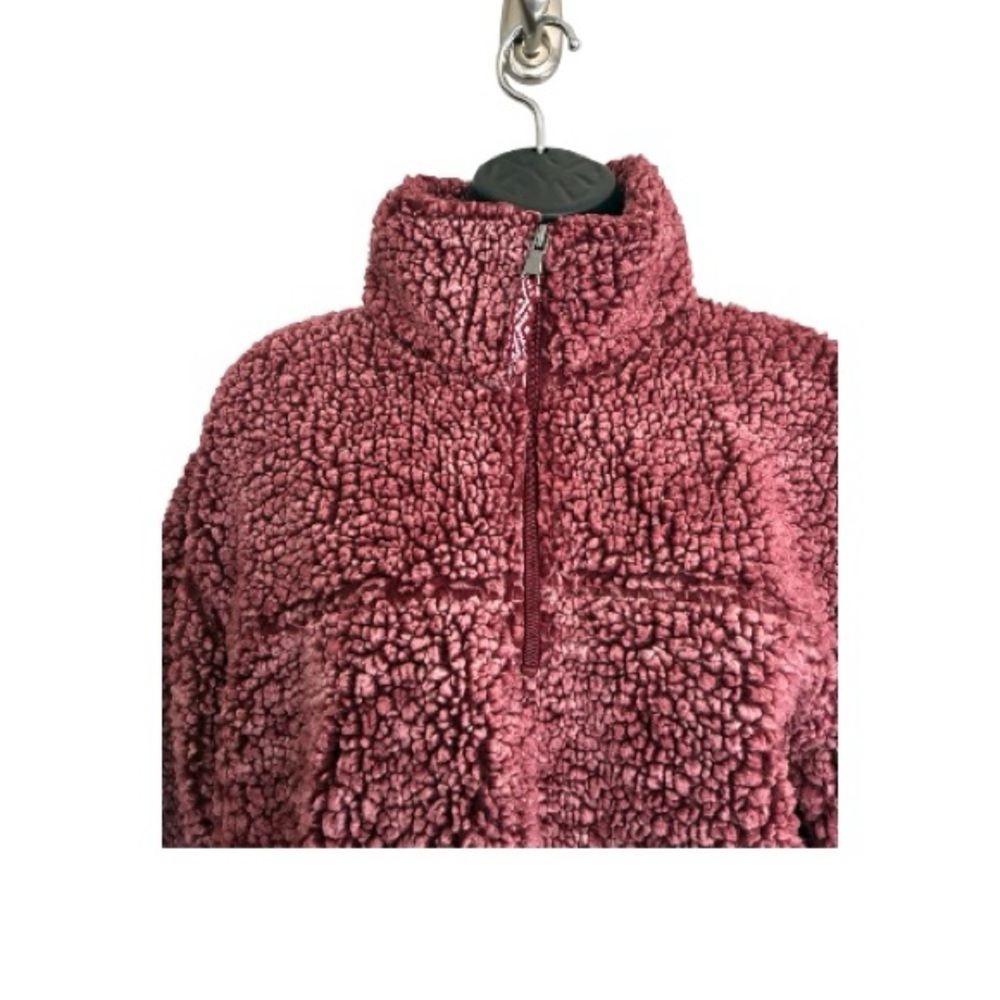 Cozy Sherpa Zip-Up Jacket in Dusty Rose Size M - Picture 3 of 7